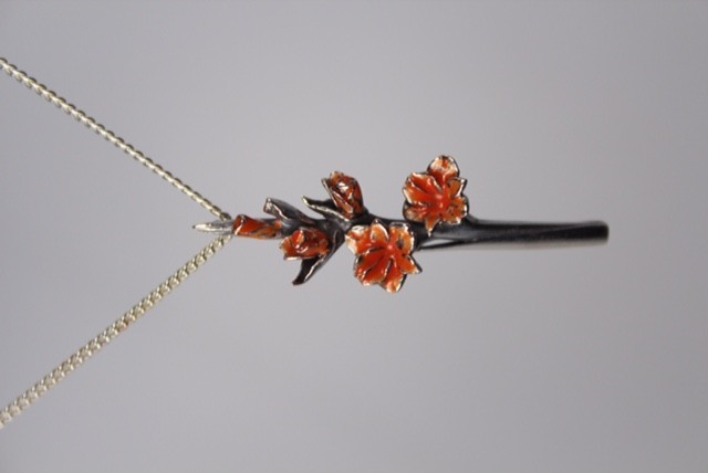 Zilveren gladiool Oranje groot Nr 9